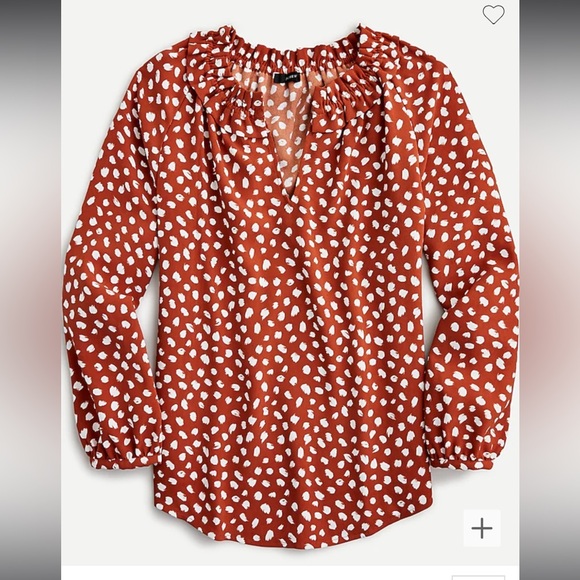 J. Crew Tops - NWT JCrew Drapey Ruffleneck Brushstroke Top